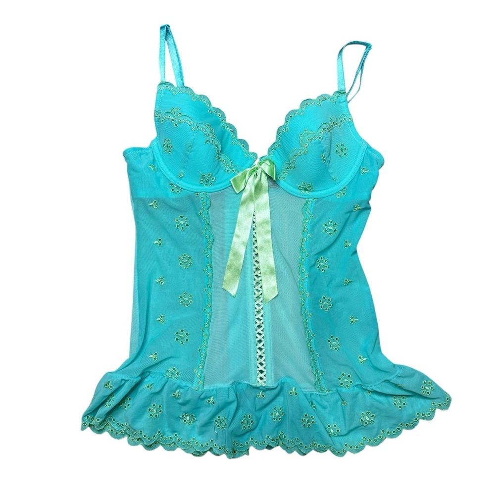 vintage Victoria's Secret "Sexy‎ Little Things" eyelet lace corset/bustier 36B